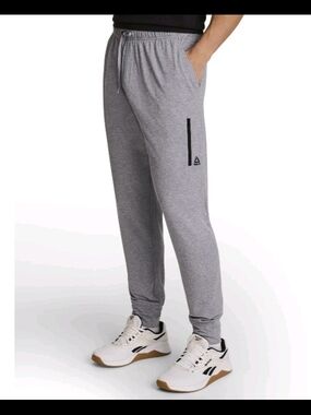 Reebok Men's M Sweatpants Grey Heather Legacy Jogger Pants Stretch Slim Fit (HG)